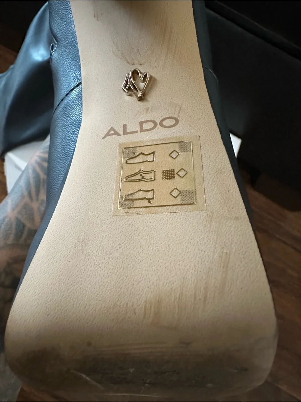 Aldo Black Platform Block Heel Ankle Boots